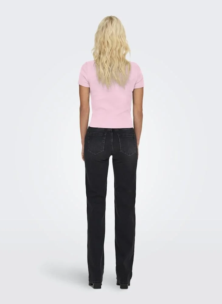 اونلي بلوزة أونفال لايف بأكمام قصيرة ورقبة دائرية